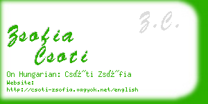 zsofia csoti business card